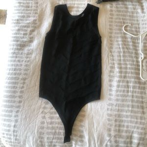 Wolford Black Mesh Thong Bodysuit